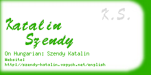 katalin szendy business card